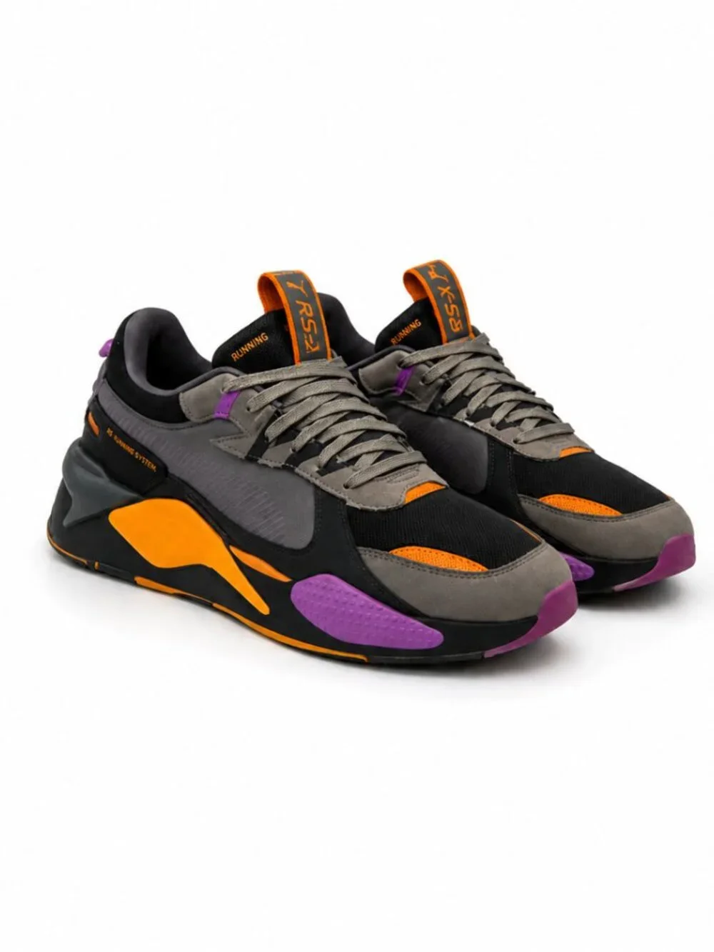 Puma RS-X Running System Sneakers Mens 11 Black Orange Purple Chunky Trainer